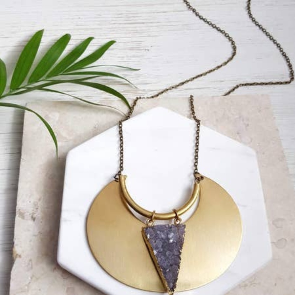 Raw Amethyst Statement Necklace